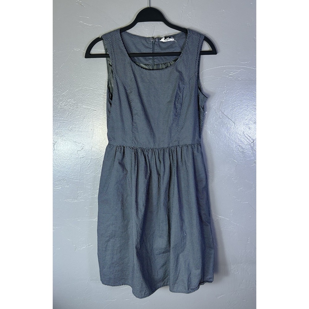 Comme Toi Blue Gingham Dress 100% Cotton Size S Cottage Prairie